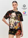 Женская пижама с шортами / Genshin Impact: Беннет, Чжун Ли, Кадзуха