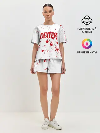Женская пижама с шортами / Dexter logo Декстер брызги крови