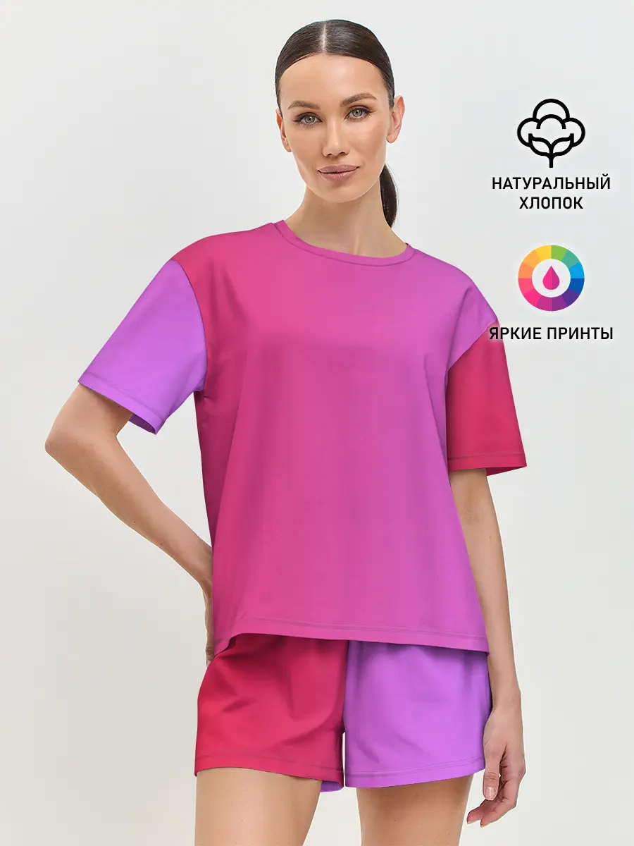 Женская пижама с шортами / Красивый градиент