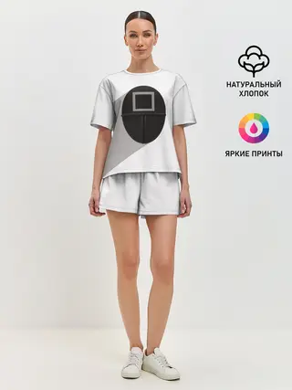 Женская пижама с шортами / ИГРА В КАЛЬМАРА КВАДРАТ | SQUID GAME