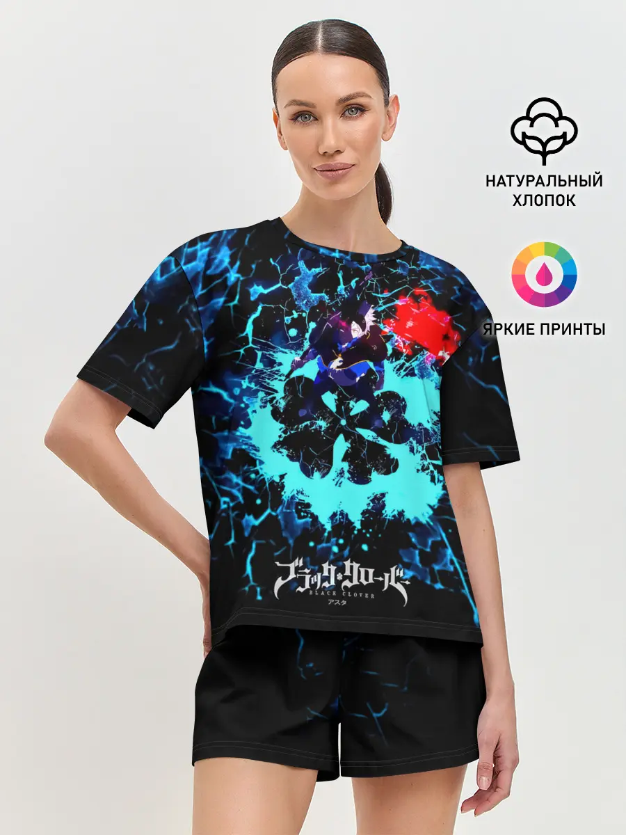 Женская пижама с шортами / Аста - Чёрный Клевер