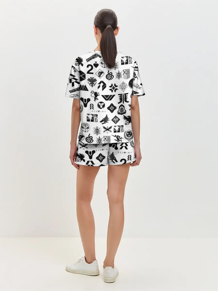 Женская пижама с шортами / DESTINY 2 LOGO PATTERN / ДЕСТИНИ