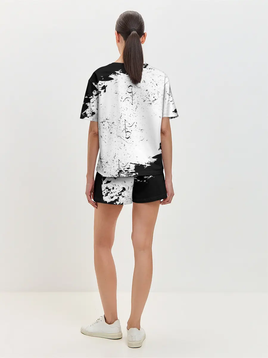 Женская пижама с шортами / Нирвана Рок Группа Гранж ЧБ | Nirvana