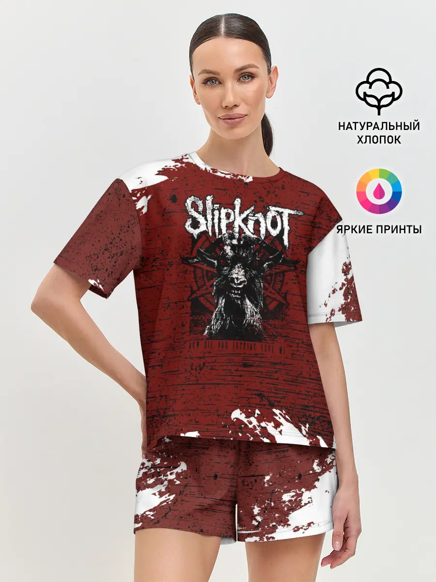 Женская пижама с шортами / Слипкнот Гранж | Slipknot Rock Goat