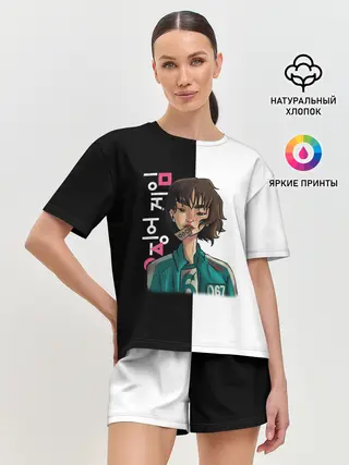 Женская пижама с шортами / ИГРА В КАЛЬМАРА НОМЕР 067 | SQUID GAME