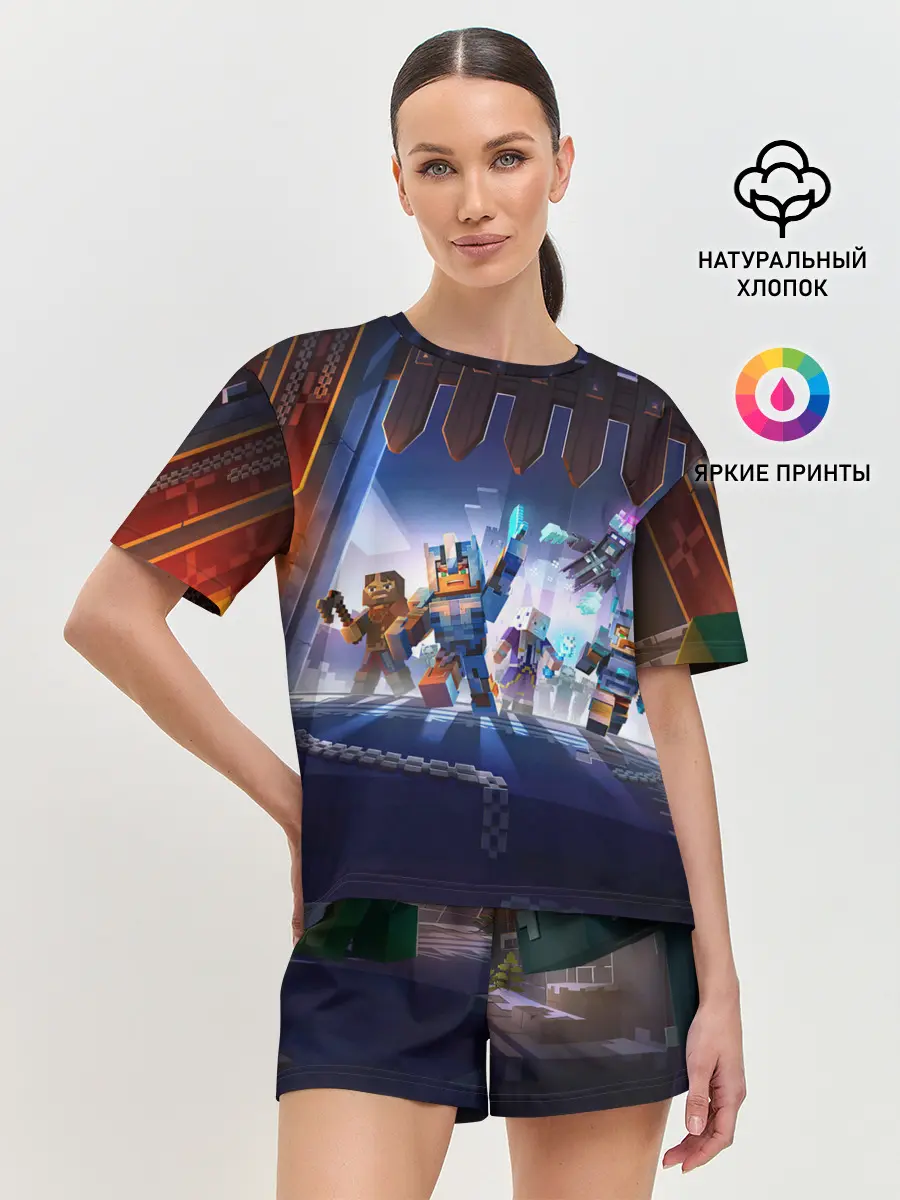 Женская пижама с шортами / MINECRAFT АРМИЯ КРИПЕРОВ