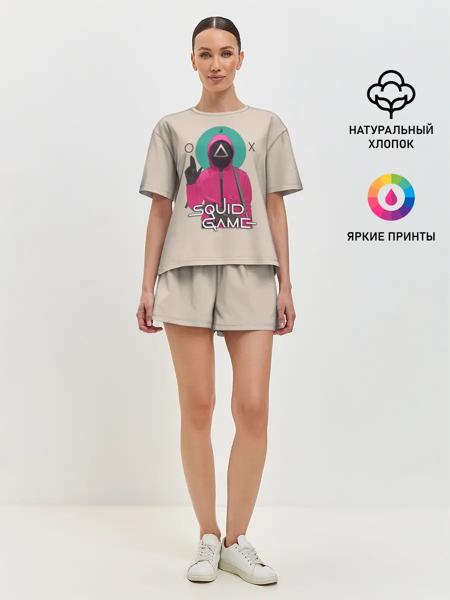 Женская пижама с шортами / Squid game - Игра в кальмара треугольник