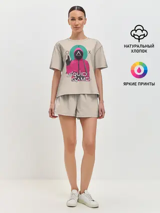 Женская пижама с шортами / Squid game - Игра в кальмара треугольник