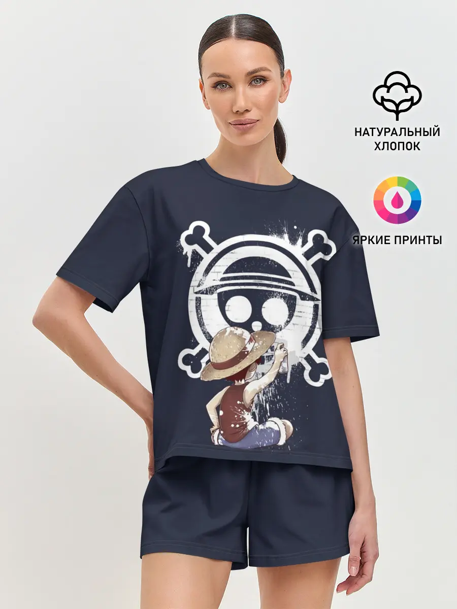 Женская пижама с шортами / Луффи рисует