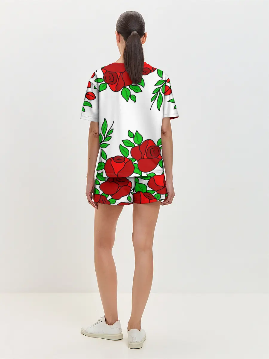 Женская пижама с шортами / Светлана в розах