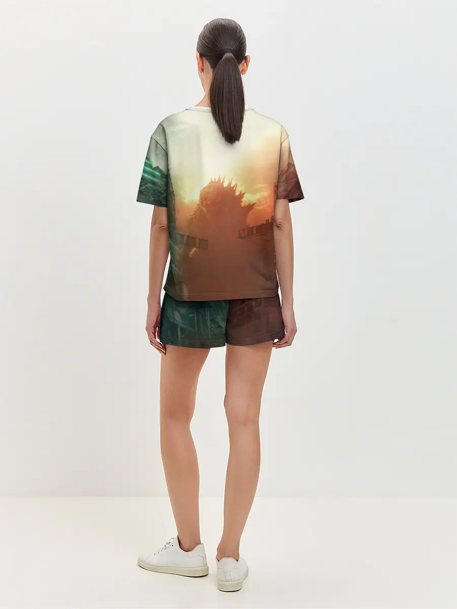 Женская пижама с шортами / ГОДЗИЛЛА РАЗРУШАЕТ ГОРОД