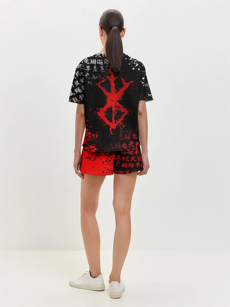 Женская пижама с шортами / БЕРСЕРК НАД ЛУНОЙ, КЛЕЙМО, ПРОКЛЯТИЕ