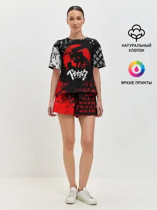 Женская пижама с шортами / БЕРСЕРК НАД ЛУНОЙ, КЛЕЙМО, ПРОКЛЯТИЕ