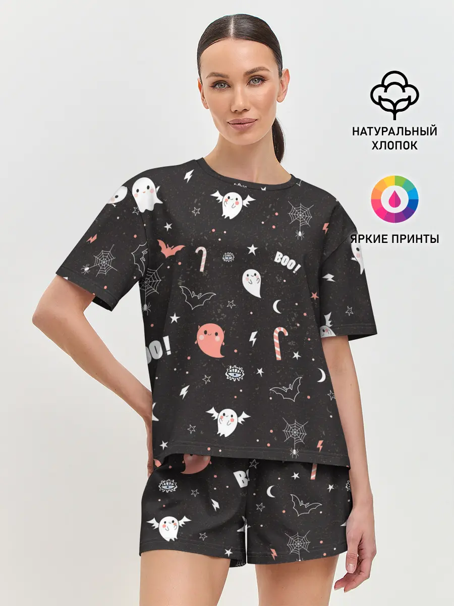 Женская пижама с шортами / Halloween Dark