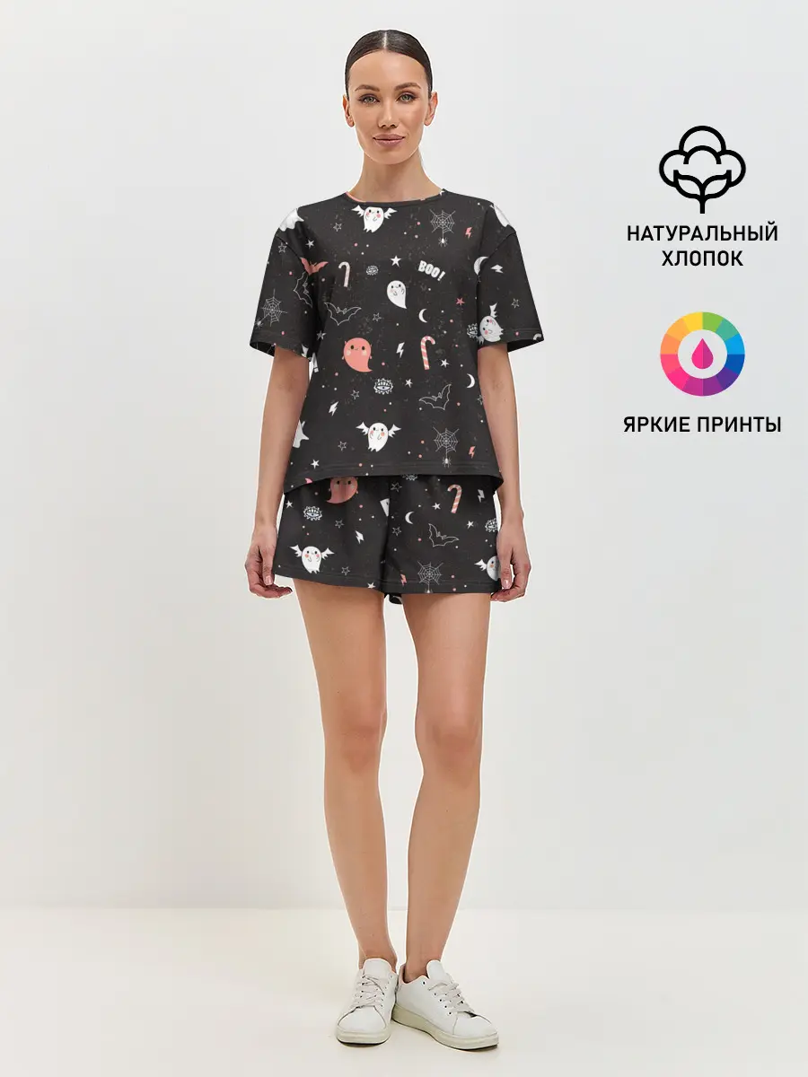 Женская пижама с шортами / Halloween Dark