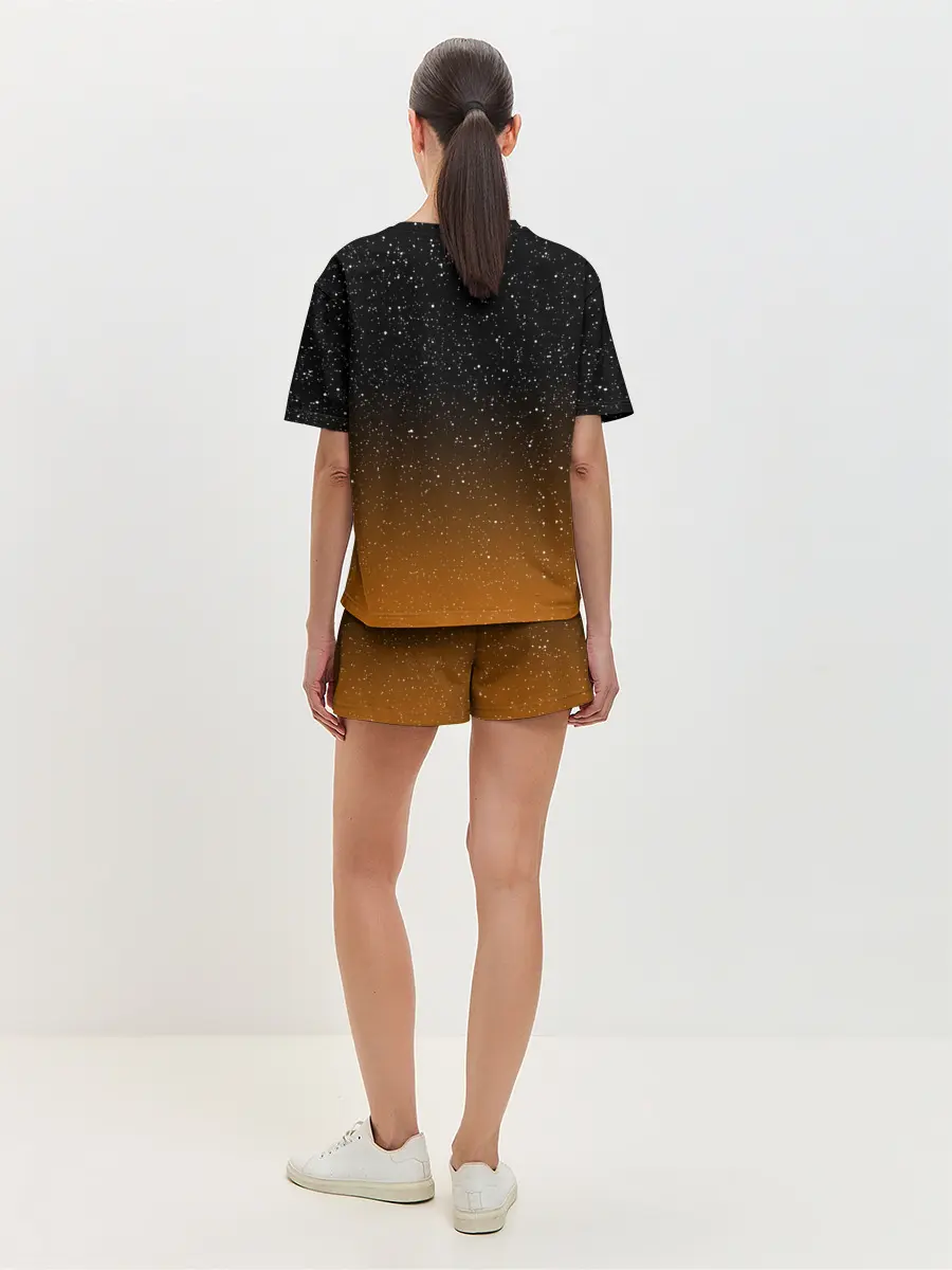 Женская пижама с шортами / ТЫКВА КОСМОНАВТ | SPACE HALLOWEEN