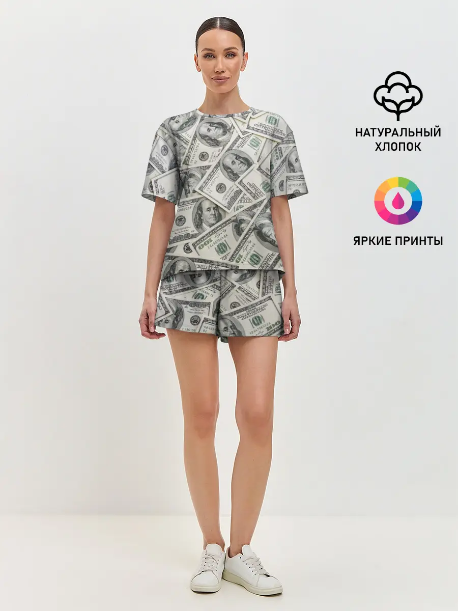 Женская пижама с шортами / dollars money