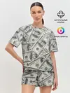 Женская пижама с шортами / dollars money