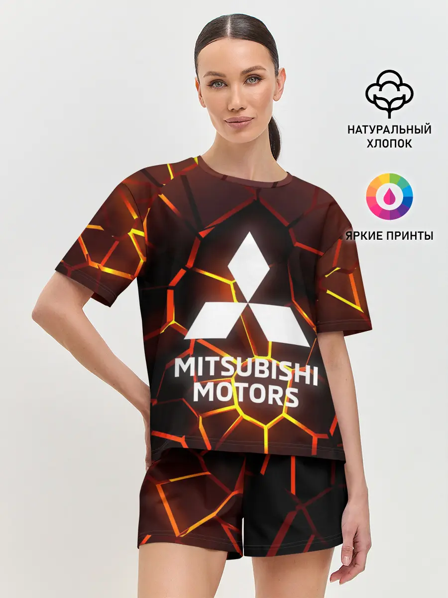 Женская пижама с шортами / 3D плиты с подсветкой | Митсубиси