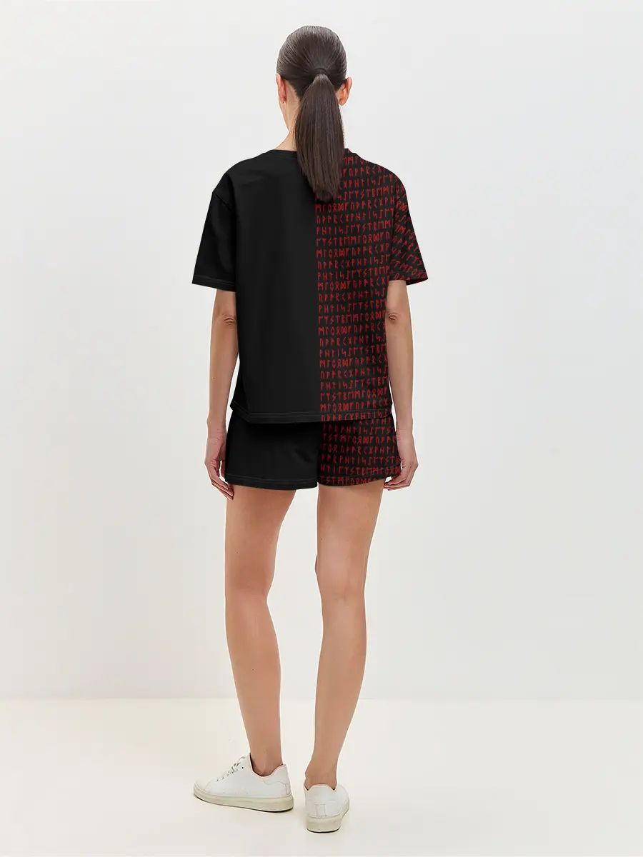 Женская пижама с шортами / ВАЛЬКНУТ | РУНИЧЕСКИЙ АЛФАВИТ