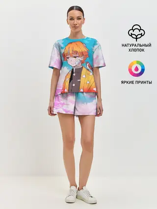 Женская пижама с шортами / КЛИНОК РАССЕКАЮЩИЙ ДЕМОНОВ, ЗЕНИТЦУ