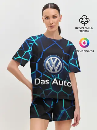 Женская пижама с шортами / Volkswagen слоган Das Auto