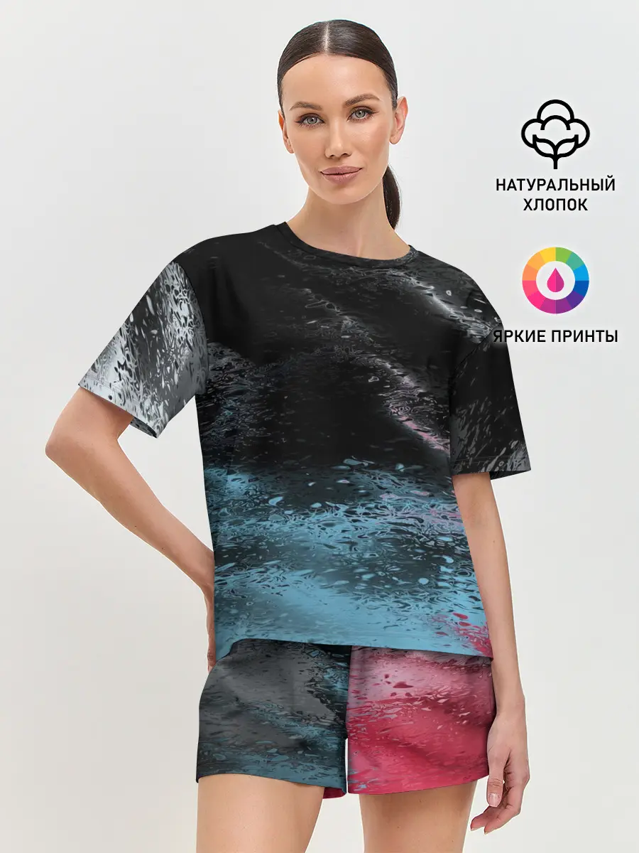 Женская пижама с шортами / Распад красок