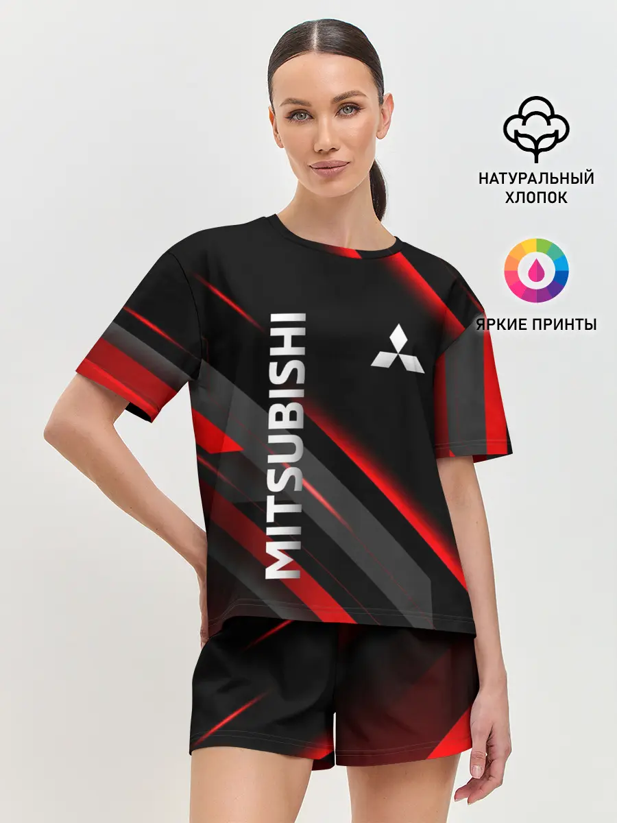 Женская пижама с шортами / Геометрия митсубиси