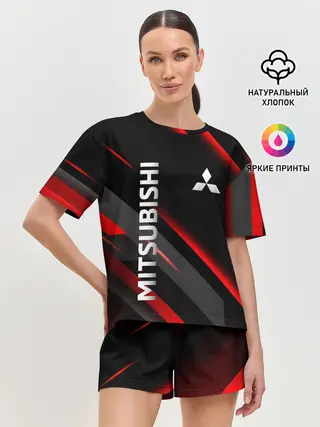 Женская пижама с шортами / Геометрия митсубиси