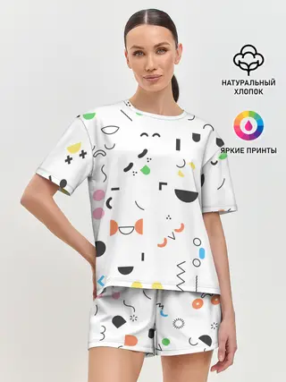 Женская пижама с шортами / TOCA BOCA УЗОР ФОН