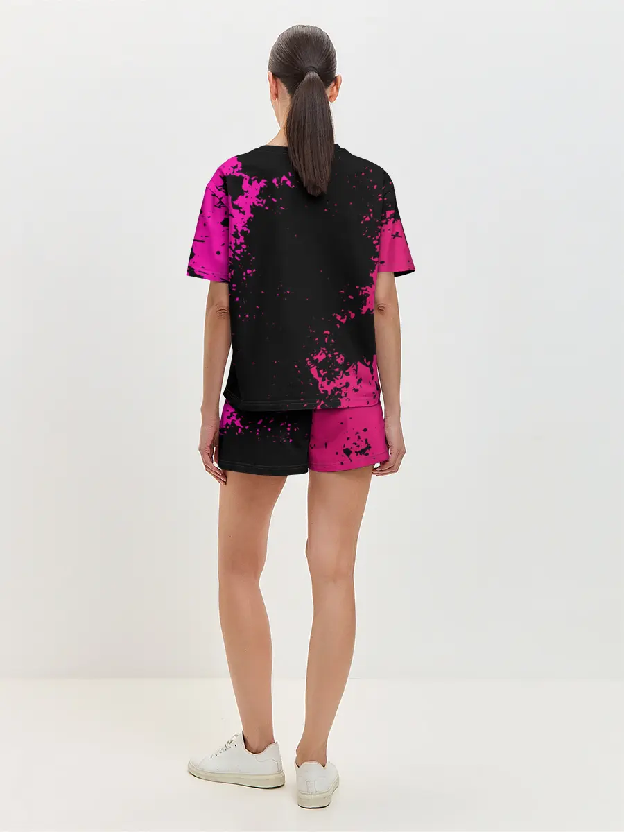 Женская пижама с шортами / Squid Game брызги красок стража.