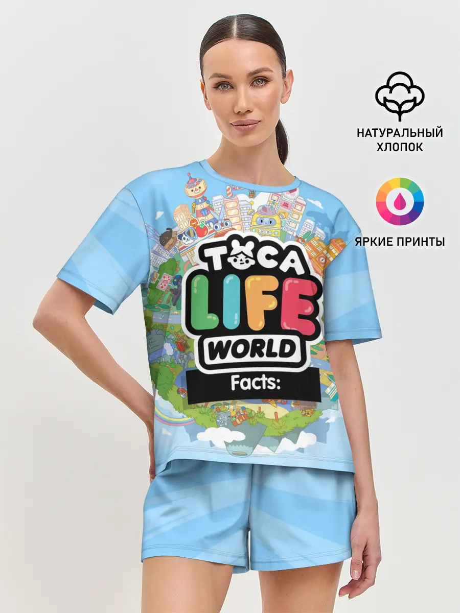 Женская пижама с шортами / TOCA BOCA WORLD, ПЛАНЕТА ИГРЫ