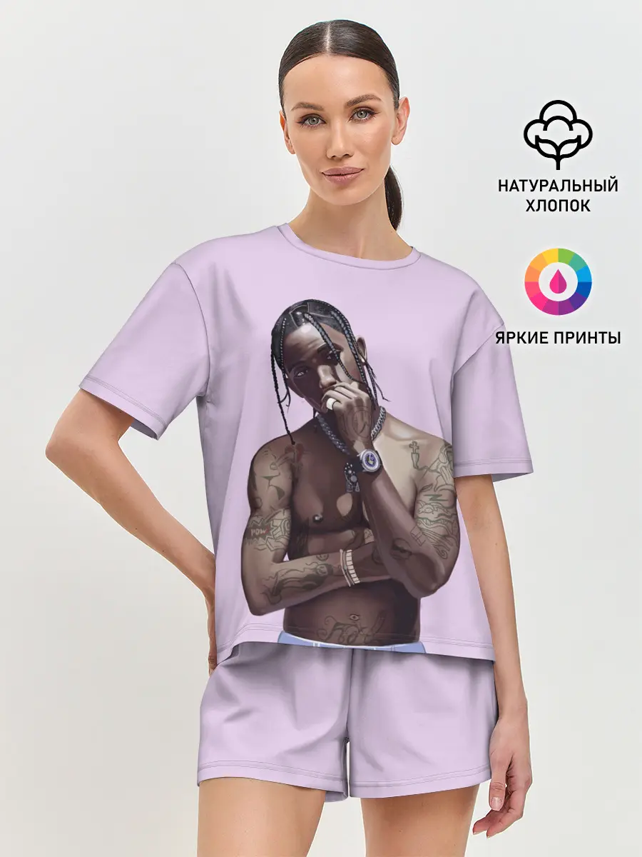 Женская пижама с шортами / Задумчивый Трэвис