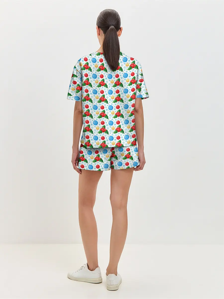Женская пижама с шортами / Новогодняя Символика