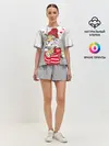 Женская пижама с шортами / Тигр с чашкой кофе