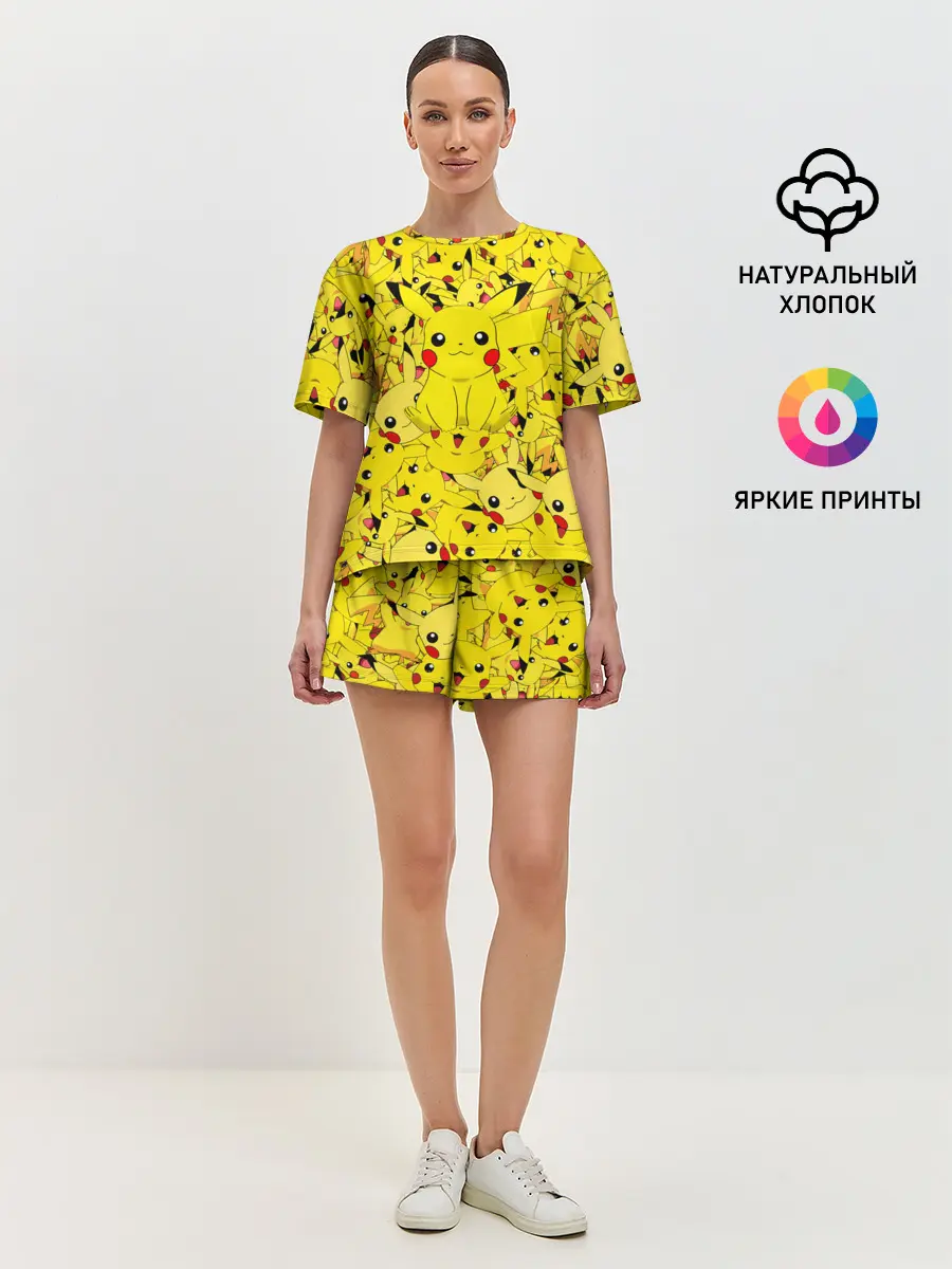 Женская пижама с шортами / ПИКАЧУ ПОКЕМОН PIKA PIKA