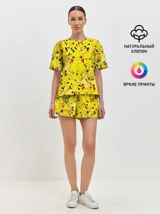 Женская пижама с шортами / ПИКАЧУ ПОКЕМОН PIKA PIKA
