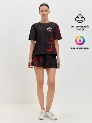 Женская пижама с шортами / Тойота 3D плиты с подсветкой