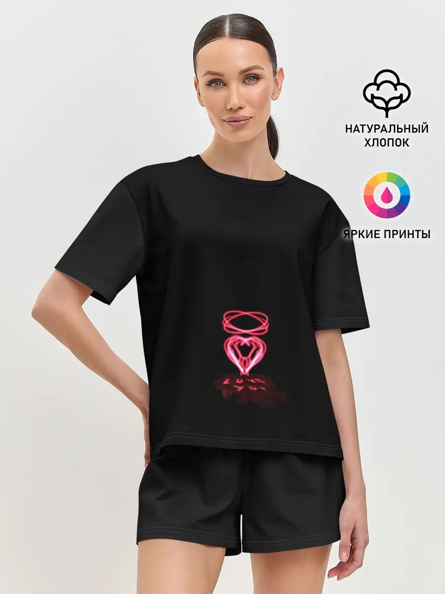 Женская пижама с шортами / Плавленное сердце