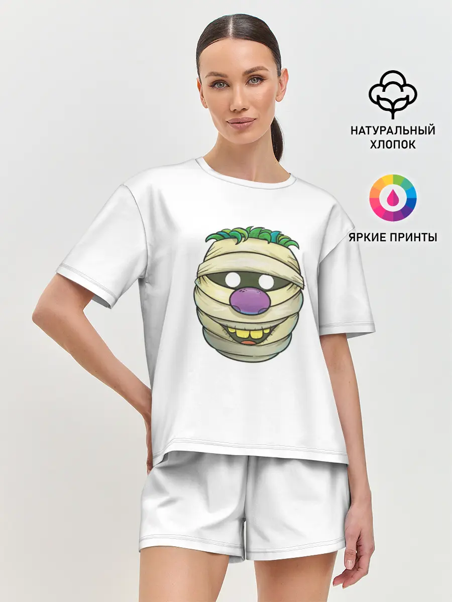 Женская пижама с шортами / улыбающейся голова мумии