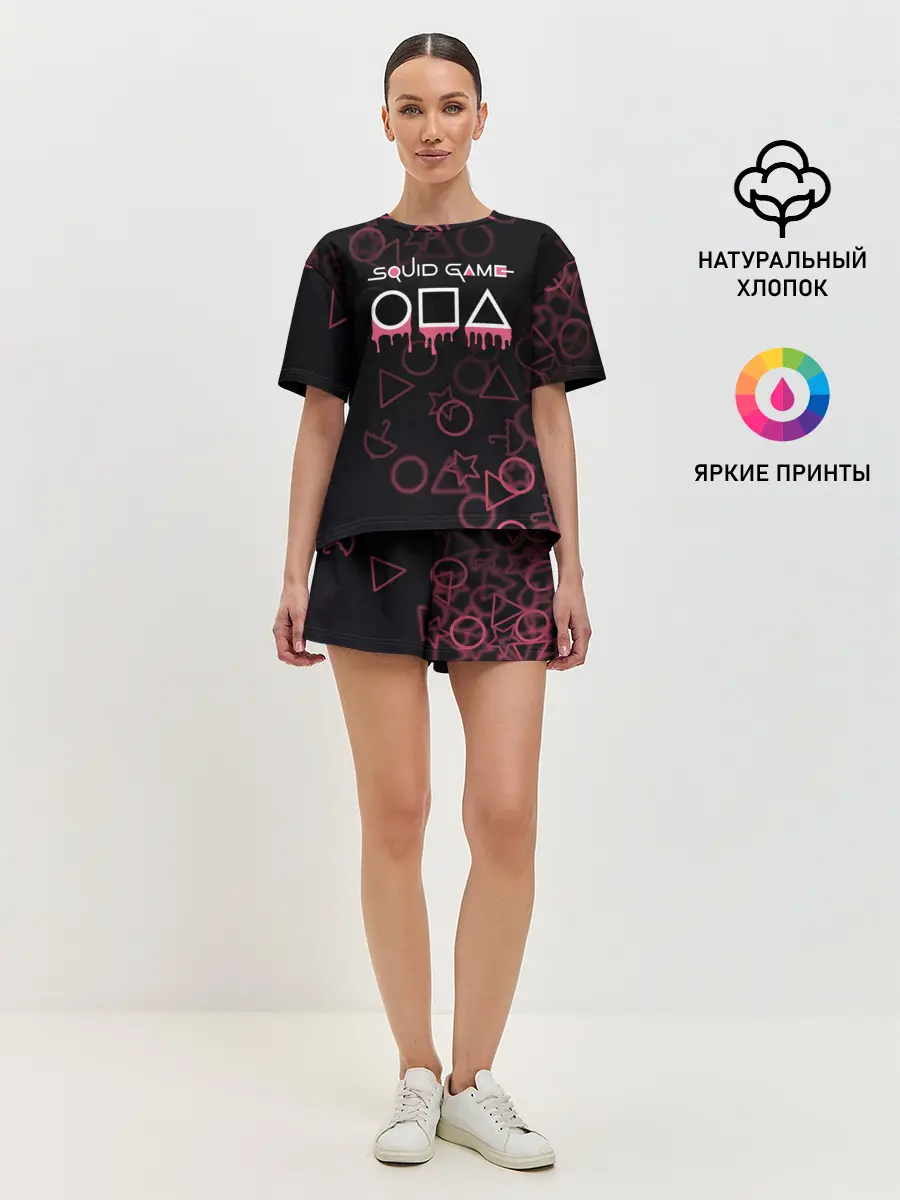 Женская пижама с шортами / Squid Game Pattern.