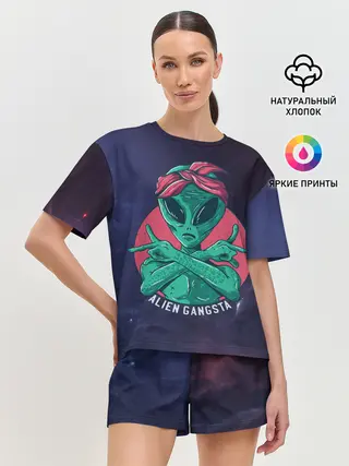 Женская пижама с шортами / Инопланетянин | Гангста
