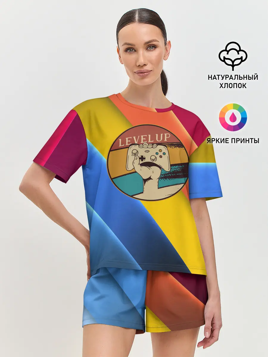 Женская пижама с шортами / Джойстик | Level Up