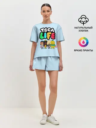 Женская пижама с шортами / Toca Boca | Тока бока праздник