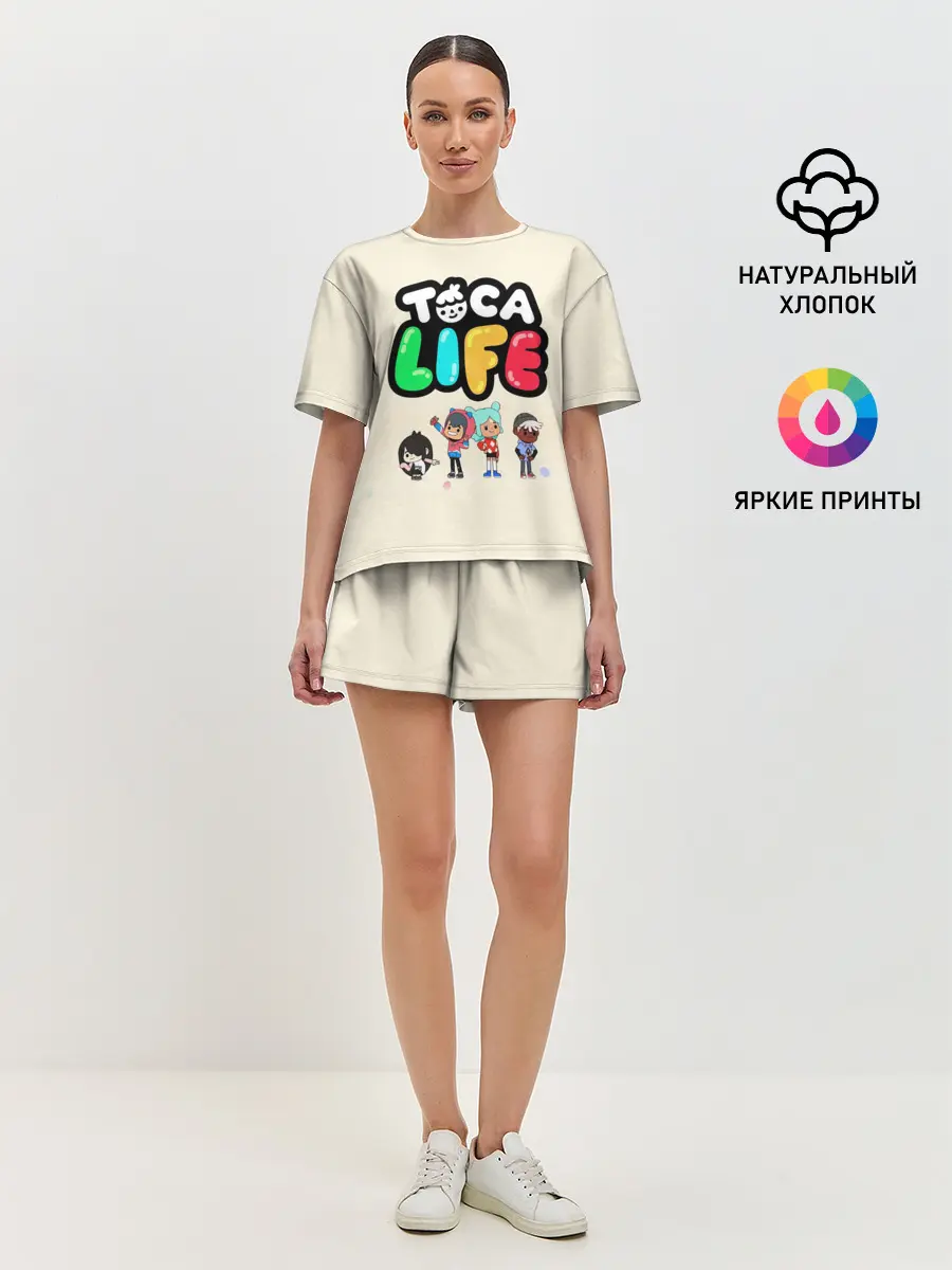 Женская пижама с шортами / Toca Boca Рита, Зик, Нари, Леон