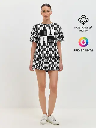 Женская пижама с шортами / Шахматы. Король и королева. 2022