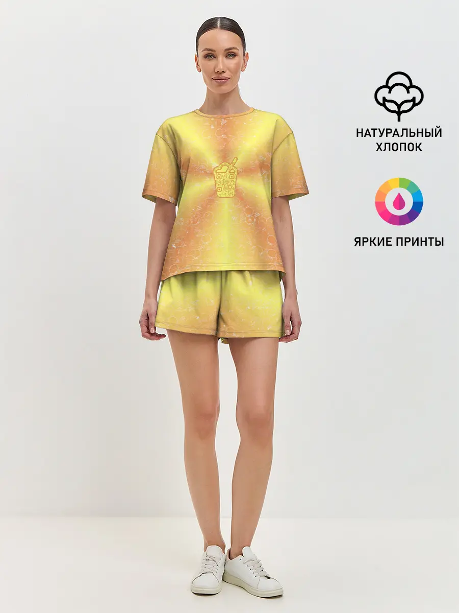 Женская пижама с шортами / Коктейль на фоне АПВ 10.2.6.14