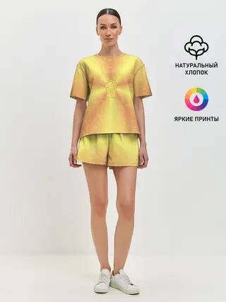 Женская пижама с шортами / Коктейль на фоне АПВ 10.2.6.14