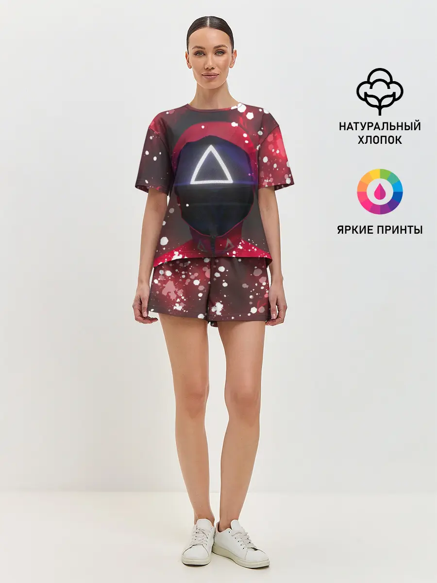Женская пижама с шортами / ТРЕУГОЛЬНИК | ОХРАНА
