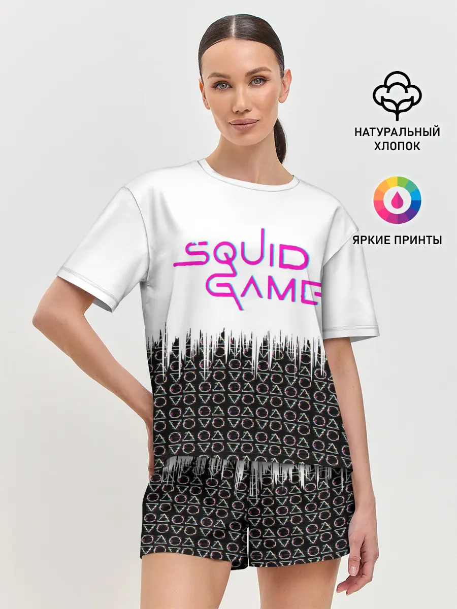 Женская пижама с шортами / Игра в кальмара фигуры,